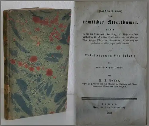 Brand - Handbuch der römischen Alterthümer 1828 Antike Klassik Geschichte - xz
