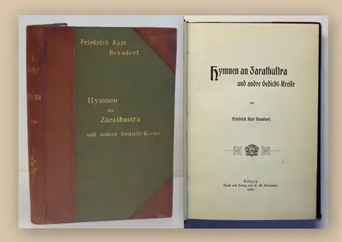 Benndorf Hymnen an Zarathustra und andere Gedicht - Kreise 1900 Belletristik xy