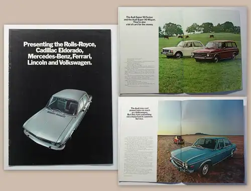 Orig. Prospekt Broschüre Audi 100 um 1970 Auto Union Automobil Oldtimer xz