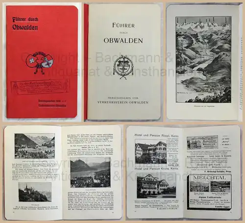 Alter Reiseprospekt Broschüre Führer durch Obwalden Schweiz Urkanton um 1910 xz