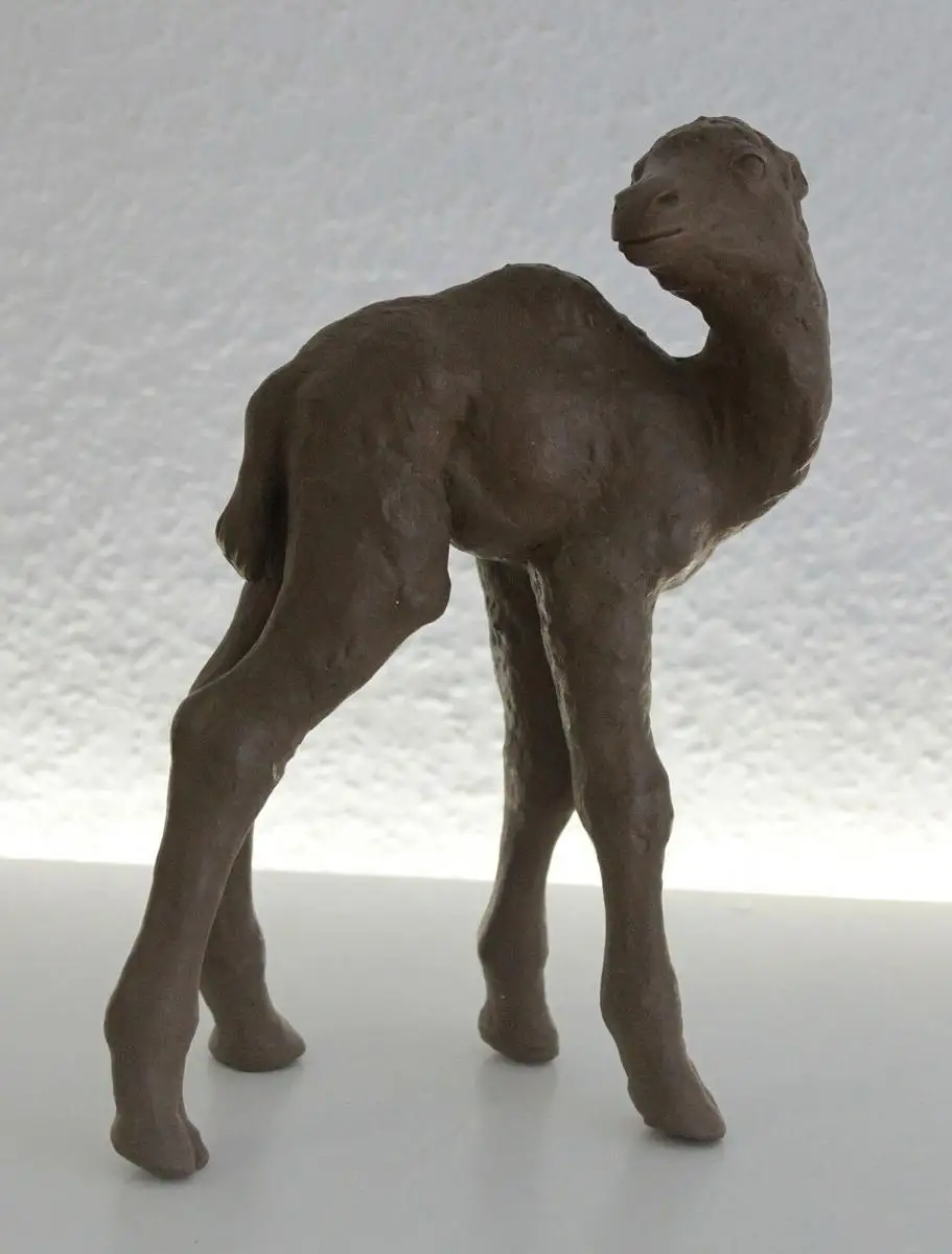 Curt Tausch Tierplastik Kamel Dromedar Ton unsigniert um 1930er/40er Skulptur xz 0