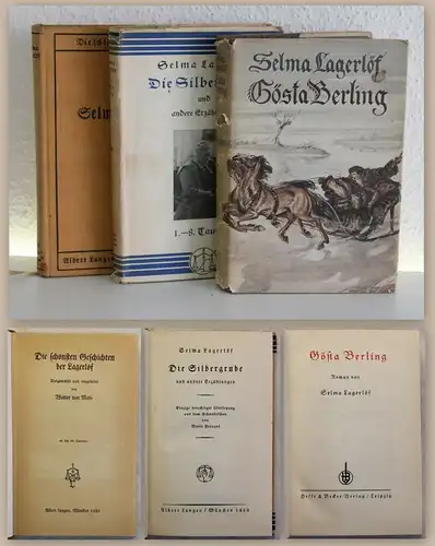 3 Bände Selma Lagerlöf Die Silbergrube EA 1930 Erzählungen 1926 Cösta Berling xz