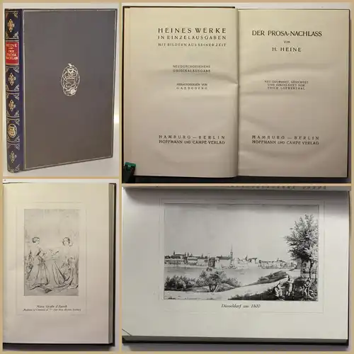 Heines Werke Der Prosa Nachlass 1925 Einzelausgaben Belletristik Klassiker xy