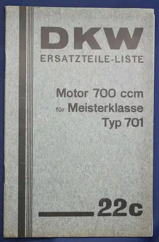 Original Prospekt DKW Ersatzteile-Liste Motor 700 ccm Typ 701 1934 Motorrad sf