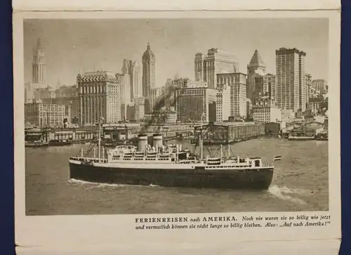Original Speisekarte der Hamburg - Amerika Linie um 1930 Kartenbrief Seefahrt sf