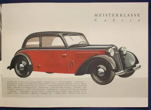 Original Broschüre DKW - Front  um 1935 Automobilia Cabriolet Geschichte sf