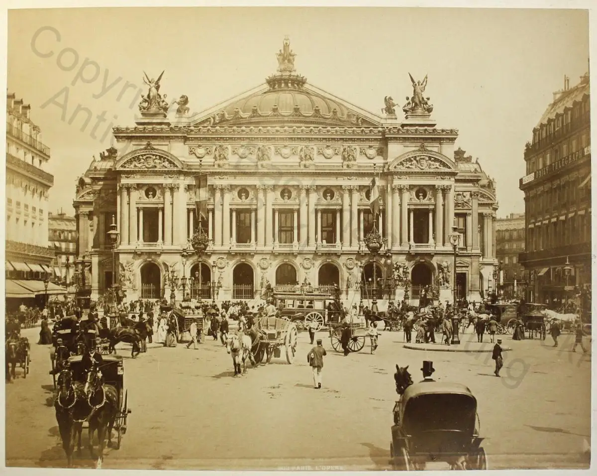 Original Fotografie Opéra Garnier Palais Garnier Paris um 1880 Albumindruck xz 0