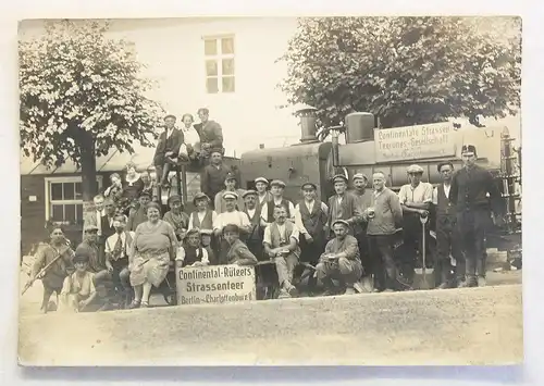 Orig. Fotografie Continental-Rütgers Strassenteer Berlin um 1910 Belegschaft xz