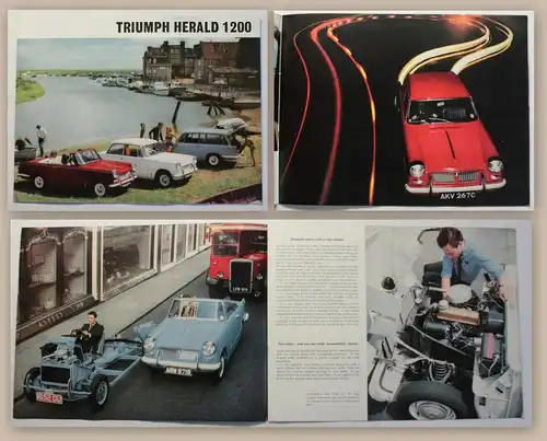 Original Werbeprospekt Brochure Triumph Herald 1200 um1965 Oldtimer Automobil xz