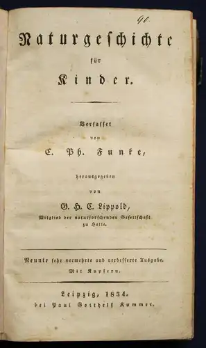 Funke Naturgeschichte für Kinder 1834 Säugetiere Vögel Natur Geschichte sf