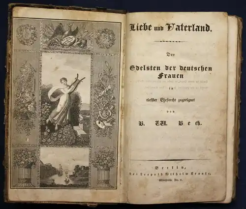 Beck Liebe und Vaterland "Der Edelsten der deutschen Frauen" um 1840 Gedichte sf