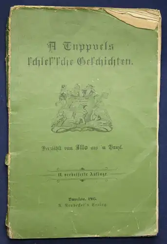A Tuppoels Schles'sche Geschichten 1900 Belletristik Literatur Erzählungen sf