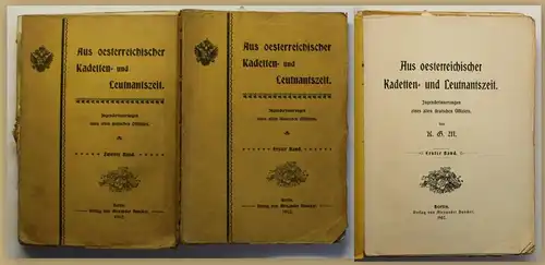 K.G.M. Aus oesterreichischer Kadetten- und Leutnantzeit 1902 2 Bde Militaria sf