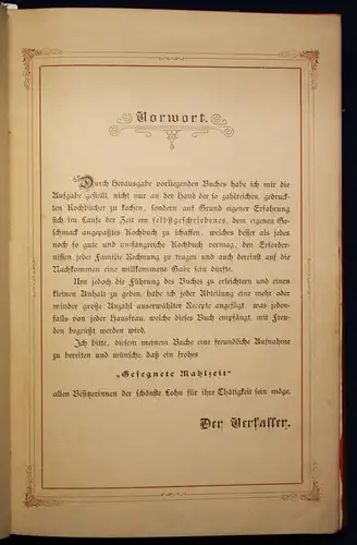 Koch-Buch der praktischen Hausfrau um 1890 Kochbuch Rezepte Kochen Backen sf