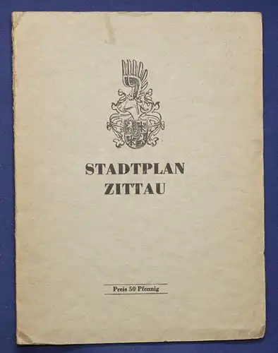 Original Stadtplan von Zittau um 1950 Sachsen Landeskunde Ortskunde Geografie sf