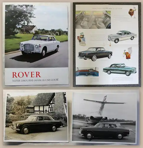 Werbeprospekt Broschüre Rover 3-Liter Limousine & 2 Orig Fotos um 1970 Automobil