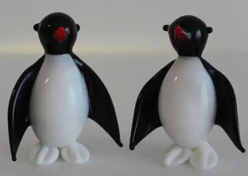 Pinguine 2 Stk - Lauscha Glasfiguren Mundgeblasen Glas Thüringen Figuren sf