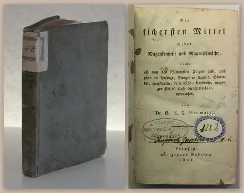 Neumaier Mittel wider Magenkrampf und Magenschwäche 1821 Heilkunde Medizin xz