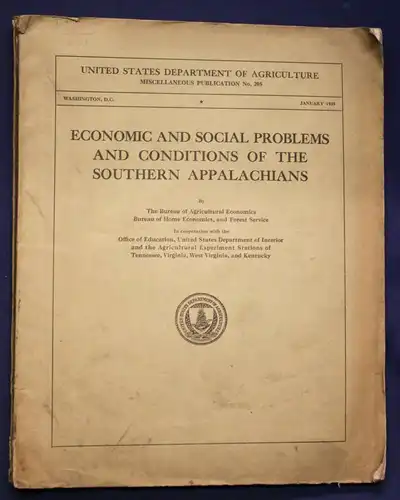 Economic and Social Problems and Conditions of the Southern Appalachians 1936 sf