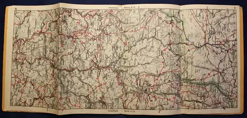 Orig. Wegekarten-Heft des Erzgebirges 1932 Sachsen Saxonica Geografie sf