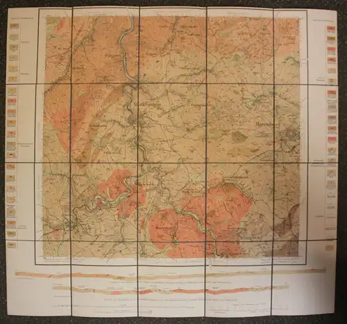 Orig. Karte Section Marienberg-Wolkenstein mit Erläuterungen 1904 Saxonica sf