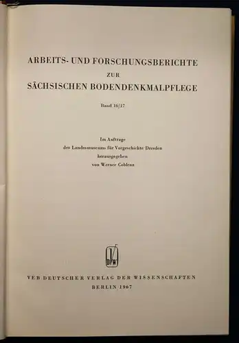 Coblenz Arbeits- & Forschungsberichte zur sächs. Bodendenkmalpflege 1967 sf