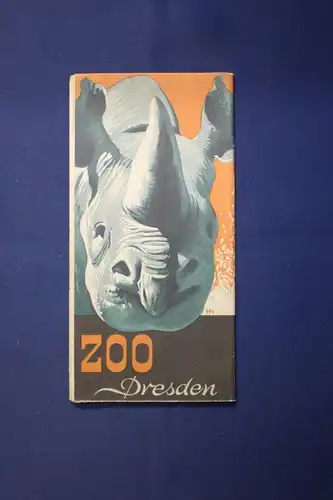 Original Prospekt Dresdner Zoo 1964 Plan mit Beschreibung Tiere Zoologie js