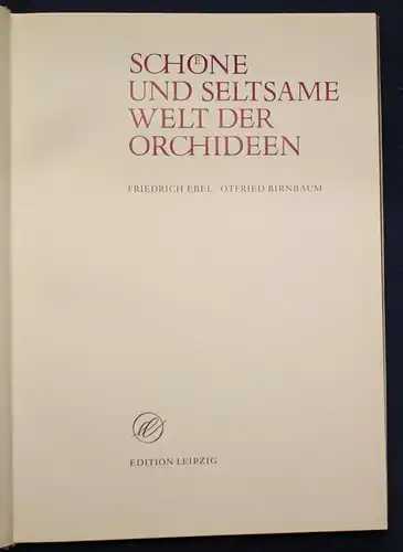 Richter/ Röth/ Ebel Orchideen 3 Bde um 1970 Botanik Flora Pflanze Natur sf