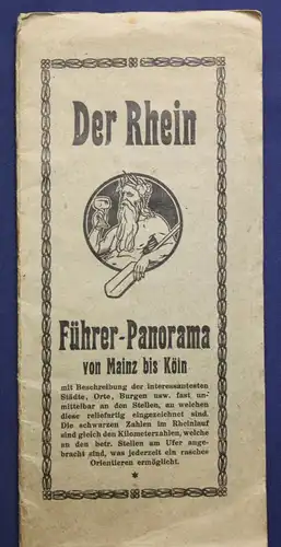 Original Führer - Panormama von Mainz bis Köln "Der Rhein" um 1910 Geografie sf