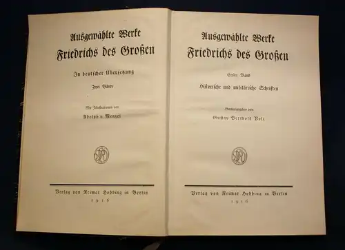 Volz Ausgewählte Werke Friedrich des Großen 1916 Politik Schlacht Krieg js