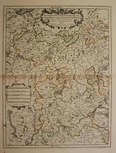 kol. Kupferstichkarte Jaillot "Partie Occidentale du temporel" 1701 Mosel sf