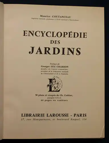 Coutanceau Encyclopedie des Jardins 1957 Natur Wissen Botanik Garten Pflanzen sf