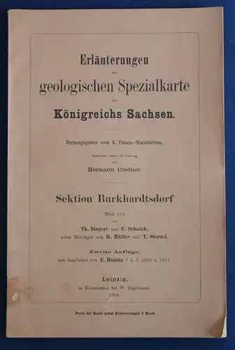 Geologische Specialkarte des Königreichs Sachsen "Burkhardtsdorf" 1914 sf