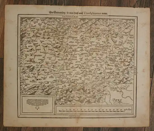 Orig. Holzschnittkarte "Die Siebenburg/sunst auch Trassylvaniam nennt"um 1580 sf
