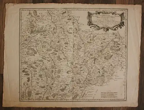 Original Kupferstichkarte "Leuci Archidiaconnes de Toul,de Ligny" 1656 sf