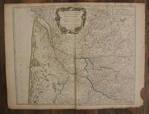 Orig. grenzkol. Kupferstichkarte "Partie septentrionale du Gouvernement" 1752 sf