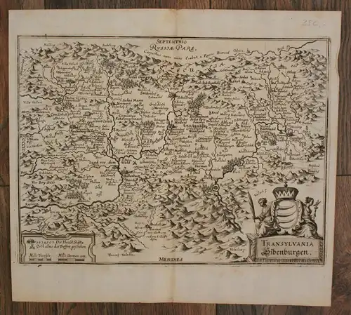Original Kupferstichkarte "Transylvania Sibenburgen" o.J. Euopa Geografie sf
