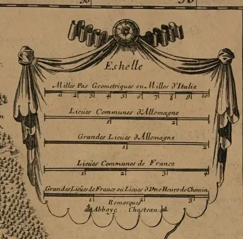 Orig. grenzkol. Kupferstichkarte "Partie Orientale du Temporel" 1701 Europa sf