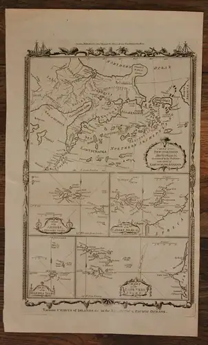 Orig. Kupferstichkarte von Hogg "Inselkarte Pazifik & Atlantik" um 1780 sf