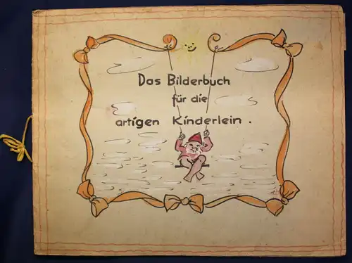 Original Wasserfarbenzeichnungen "Bei den Osterhäschen ein Besuch" 1949 sf