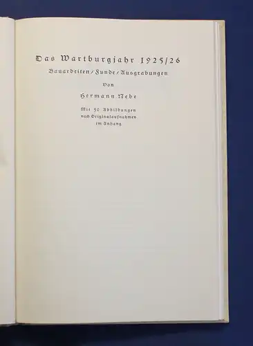 Wartburg Jahrbuch 1926 viertes Heft Jahresbericht Ortskunde Landeskunde js