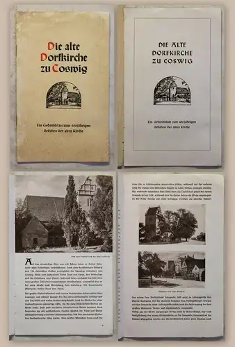 Schulze Die alte Dorfkirche zu Coswig Gedenkblatt 1947 Geschichte Sachsen xz