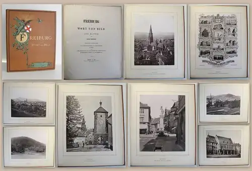 Kiepert Freiburg in Wort und Bild 1890 Großfolioausgabe mit 14 Lichtdrucken xz