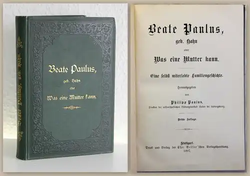 Paulus Was eine Mutter kann 1897 Biografie Memoiren Tagebuch dekor. Einband xz