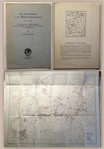 Thorbecke Im Hochland von Mittel-Kamerun Karte Ost-Mbamlandes 1924 Afrika xz