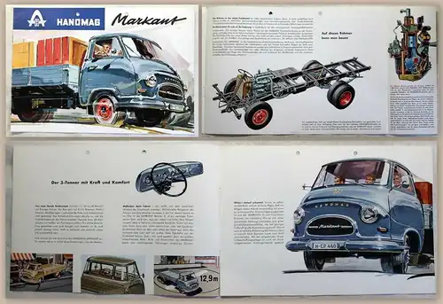 Werbeprospekt Broschüre Hanomag Markant 3-Tonner Lastwagen D28 GLA3 um 1960 xz