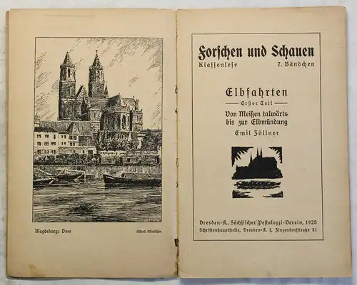 Zöllner Elbfahrten von Meißen talwärts bis zur Elbmündung 1925 Landeskunde js