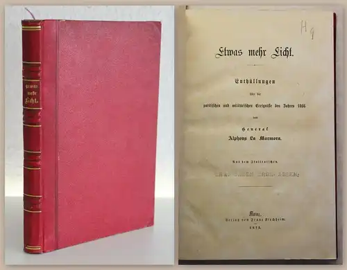 La Marmora Etwas mehr Licht 1866 Geschichte Preußen Italien Kriegserklärung xz
