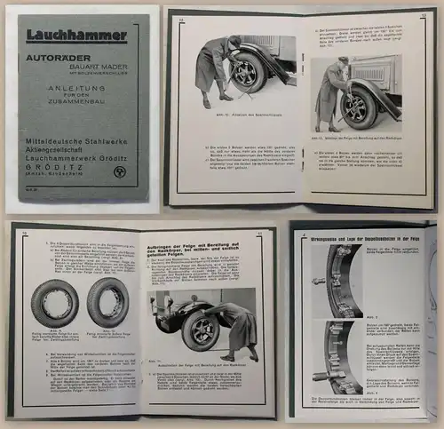 Stahlwerke AG Lauchhammerwerk Gröditz Anleitung Zusammenbau Autorädern um 1930