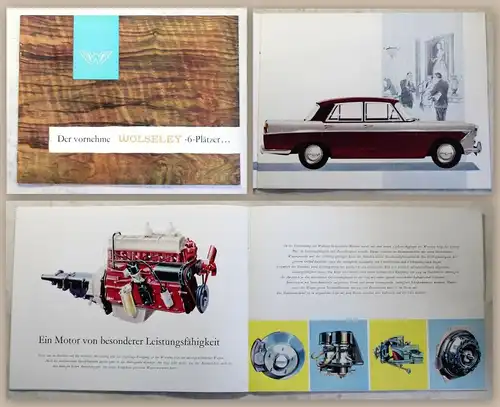 Werbeprospekt Broschüre Wolseley 6-99 6-Plätzer Automobil Oldtimer um 1960 xz